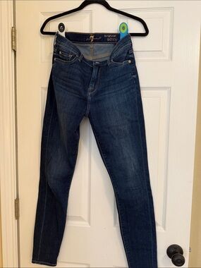 7 For All Mankind Women's Skinny Jeans in Dark Blue